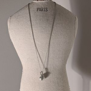 Costume Pearl and Crystal Necklace + Earring Set